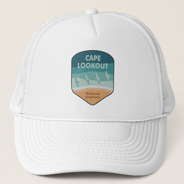 Cape Lookout National Seashore Seagulas Truckerkappe (Vorderseite)