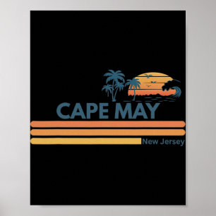 Cape May Beach New Jersey Sommer Palme Männer Frau Poster