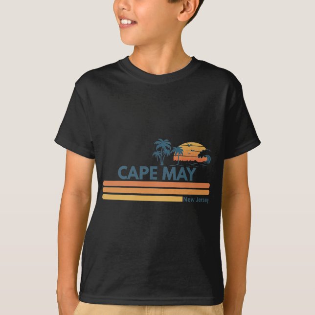 Cape May Beach New Jersey Summer Palm Tree Men Wom T-Shirt (Vorderseite)