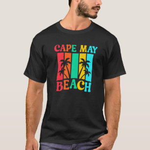 Cape May Beach Sommerurlaub Bright Retro Farben T-Shirt