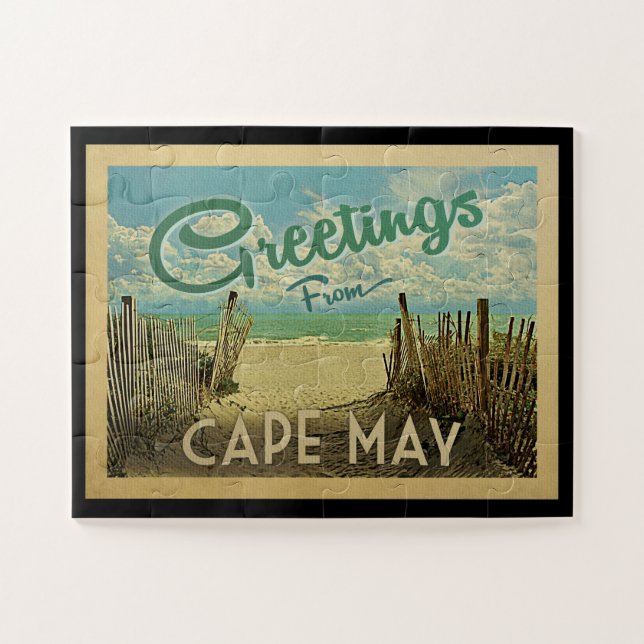 Cape May Beach Vintage Travel (Horizontal)