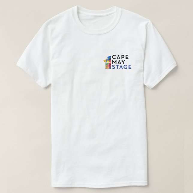 Cape May Bühne ART Logos T - Shirt in Weiß (Design vorne)