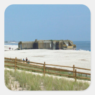 Cape May Bunker Quadratischer Aufkleber