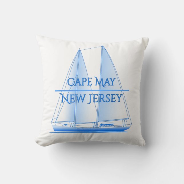 Cape May Coastal Nautical Sailing Sailor Kissen (Vorderseite)