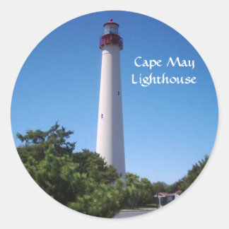 Cape May Leuchtturm-Aufkleber Runder Aufkleber