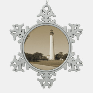 Cape May Leuchtturm Schneeflocken Zinn-Ornament