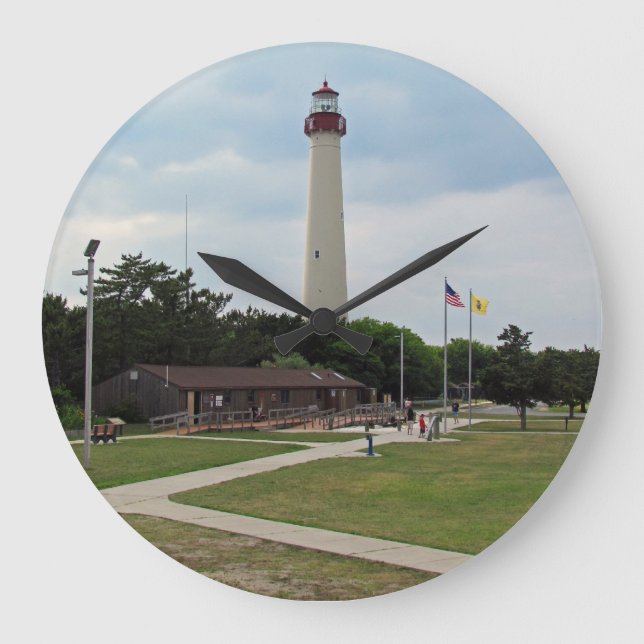 Cape May Lighhouse Große Wanduhr (Vorderseite)