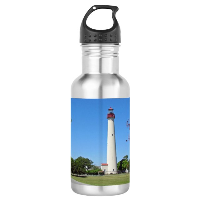 Cape May Lighthouse Edelstahlflasche (Vorderseite)