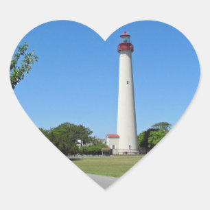Cape May Lighthouse Herz-Aufkleber