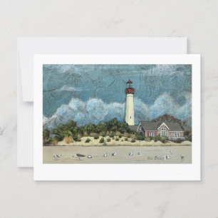 Cape May Lighthouse Painting, New Jersey Postkarte