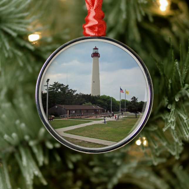 Cape May Lighthouse Silbernes Ornament (Baum)