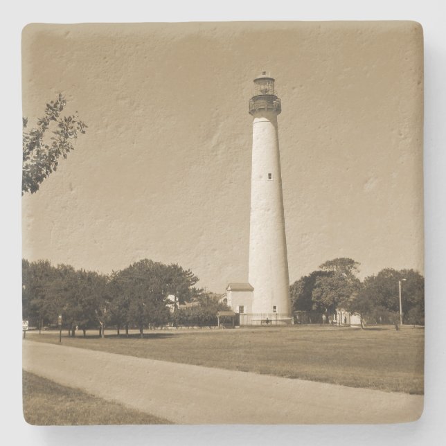 Cape May Lighthouse Steinuntersetzer (Vorderseite)