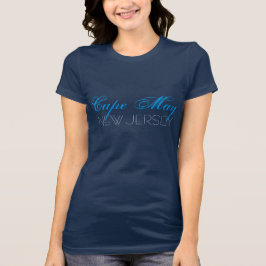 Cape May New Jersey Blue and White custom T-Shirt