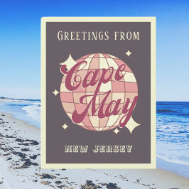 Cape May New Jersey Disco Retro lila Postkarte