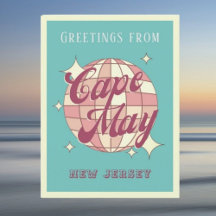 Cape May New Jersey Disco Retro Vintage Postkarte