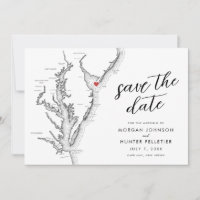 Cape May New Jersey Karte Moderne Hochzeit