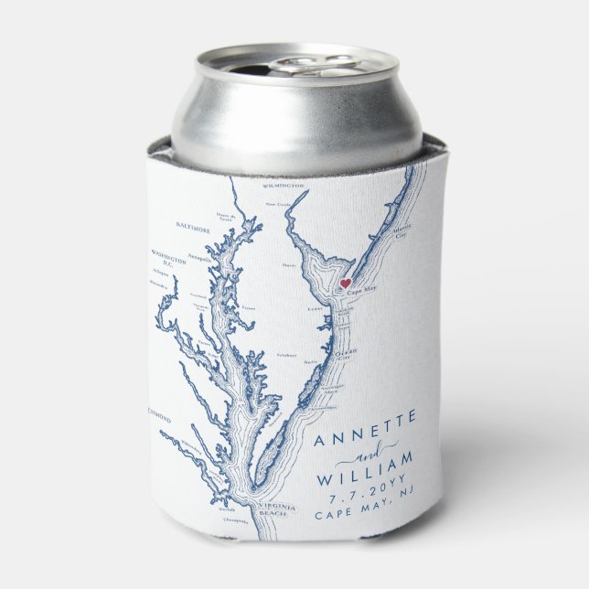 Cape May New Jersey Moderne Wedding Can Cooler Dosenkühler (Kanne Vorderseite)