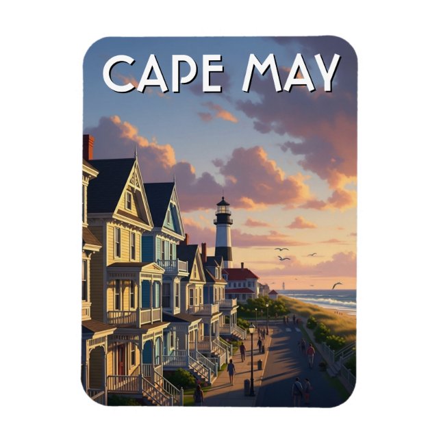 Cape May New Jersey Reise-Postkarte Magnet (Vertikal)
