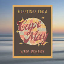Cape May New Jersey Retro Vintages Party Postkarte