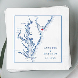 Cape May New Jersey Shore Karte Elegant Wedding Serviette