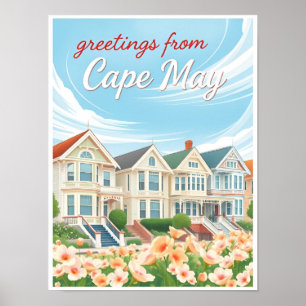 Cape May, New Jersey – viktorianische Häuser Poster