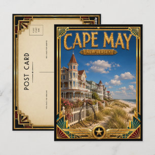 Cape May New Jersey Vintage Art Deco Golden Age Postkarte