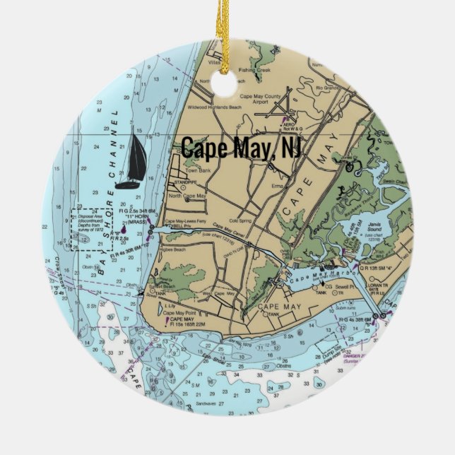 Cape May NJ Keramik Ornament (Hinten)