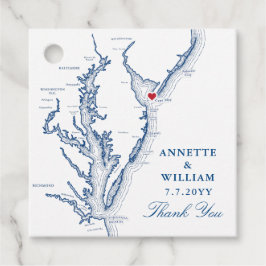 Cape May NJ Map Navy Blue Wedding Geschenkanhänger