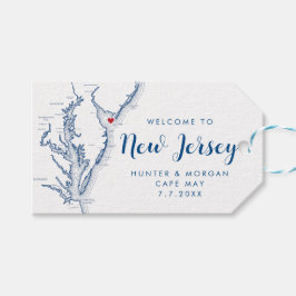 Cape May NJ Minimal Modern Navy Hochzeit Willkomme Geschenkanhänger