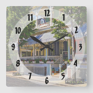 Cape May NJ – Restaurant in der Jackson Street Quadratische Wanduhr
