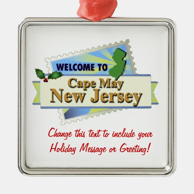 Cape May NJ Silbernes Ornament (Vorne)