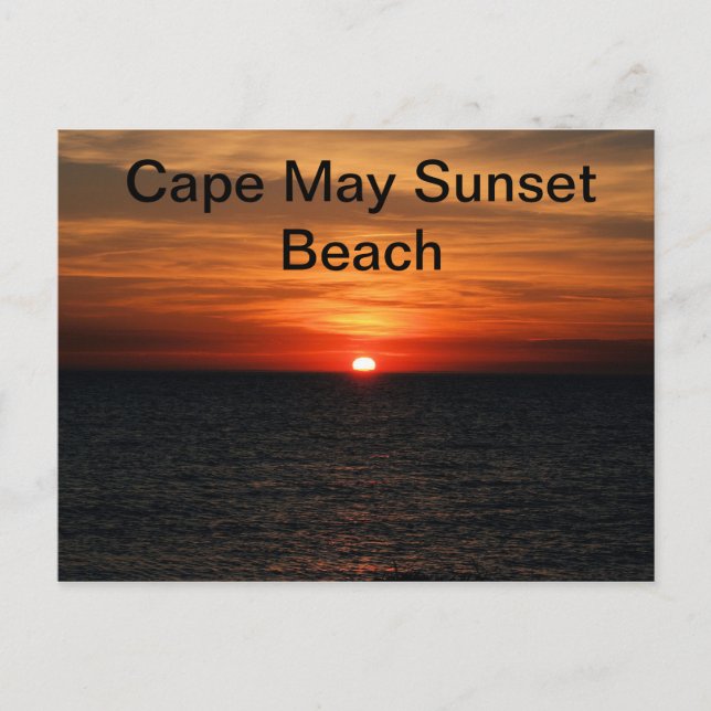 Cape May NJ Sunset Beach Postkarte (Vorderseite)