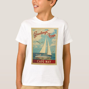Cape May Sailboat Vintage Travel New Jersey T-Shirt