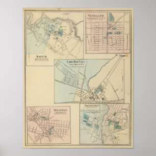 Cape May Stadt, Salem, Vineland, Millville Poster