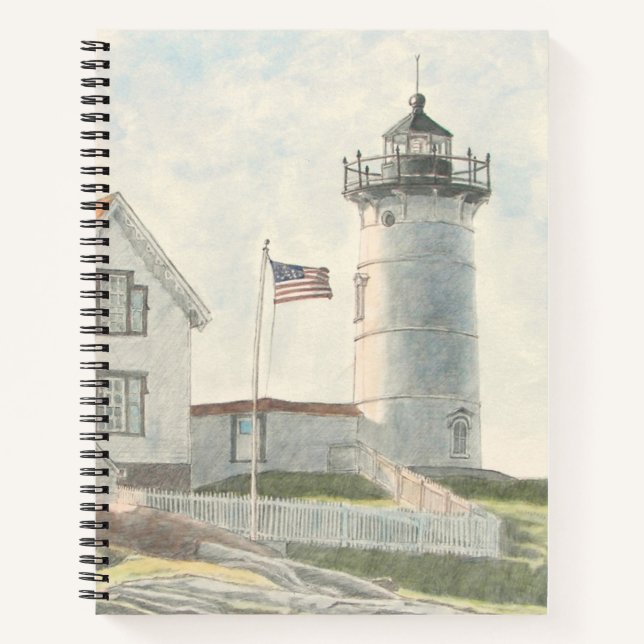 Cape Neddick Leuchtturm Notizbuch (Vorderseite)