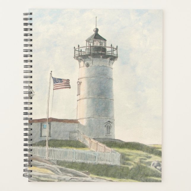 Cape Neddick Lighthouse Watercolor Planer (Vorderseite)