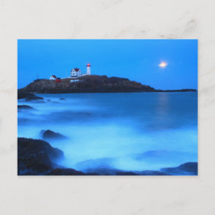 Cape Neddick Nubble Lighthouse Full Moon Tide Postkarte