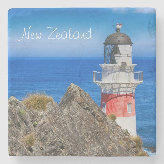 Cape Palliser Neuseeland Leuchtturm Steinuntersetzer (Vorderseite)