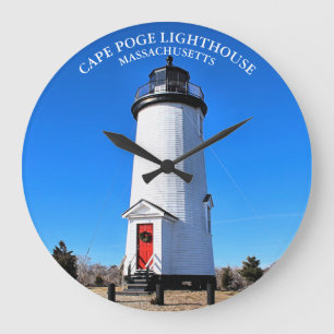 Cape Poge Lighthouse, Massachusetts Round Clock Große Wanduhr