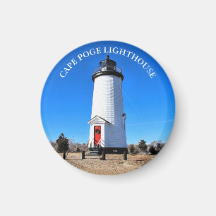 Cape Poge Lighthouse, Massachusetts Round Magnet