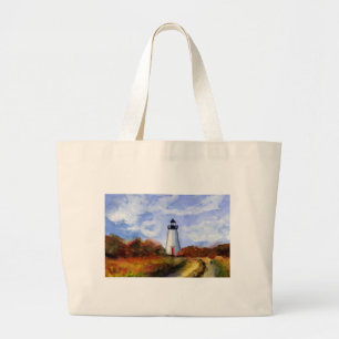 Cape Poge Lighthouse Tote Bag Jumbo Stoffbeutel