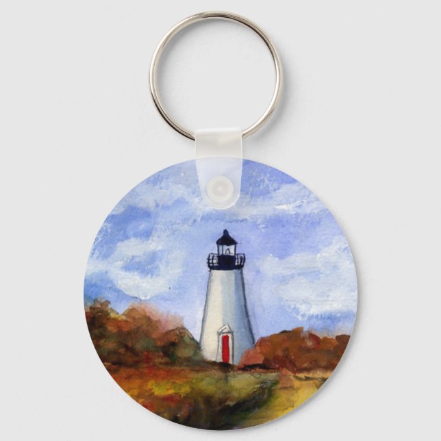 Cape Pogue Lighthouse Martha's Vineyard Schlüssela Schlüsselanhänger (Vorderseite)