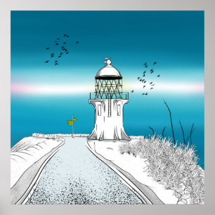 Cape Reinga Lighthouse Neuseeland Poster