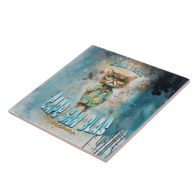 Cape San Blas Florida Beach Cat Fliese (Seite)