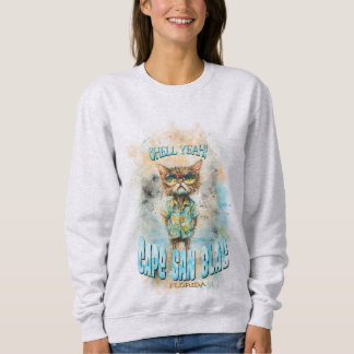 Cape San Blas Florida Beach Cat Sweatshirt