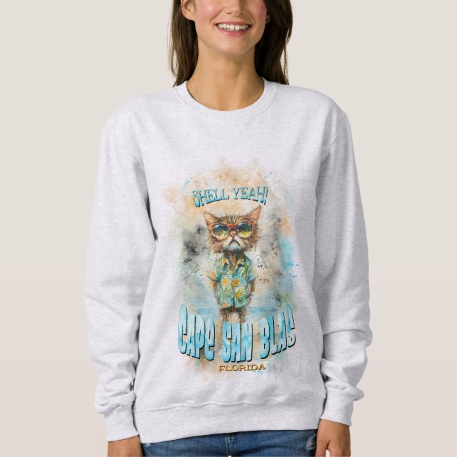 Cape San Blas Florida Beach Cat Sweatshirt (Vorderseite)