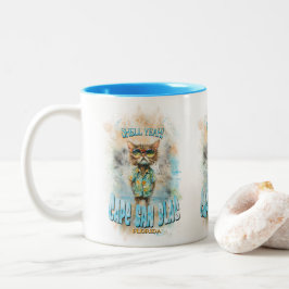 Cape San Blas Florida Beach Cat Zweifarbige Tasse