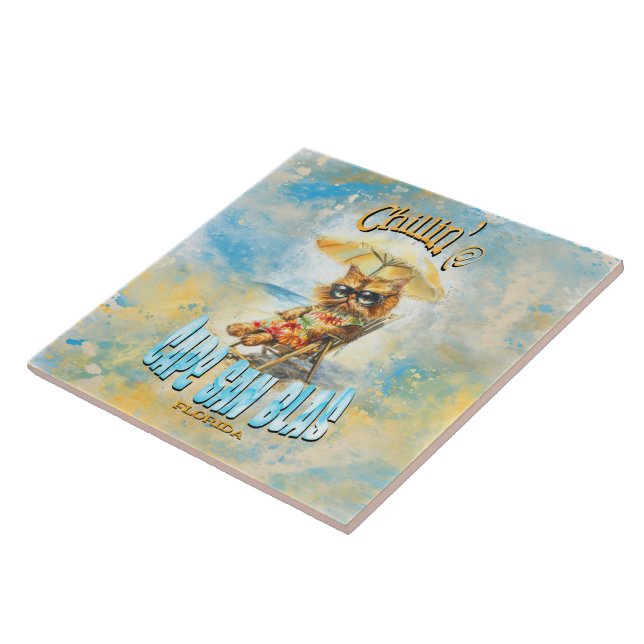 Cape San Blas Florida Beach Lounges Katze Fliese (Seite)