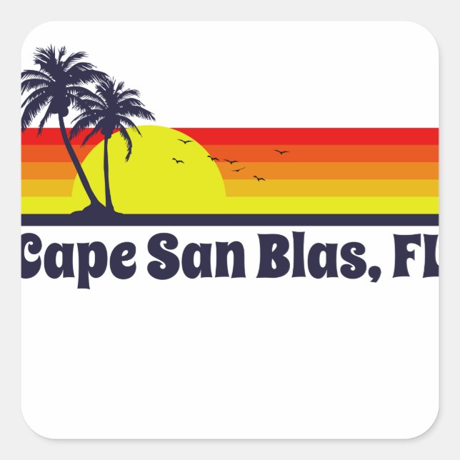 Cape San Blas Florida Quadratischer Aufkleber (Vorderseite)