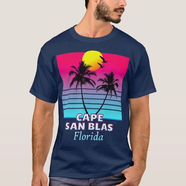 Cape San Blas Florida Retro T-Shirt (Vorderseite)